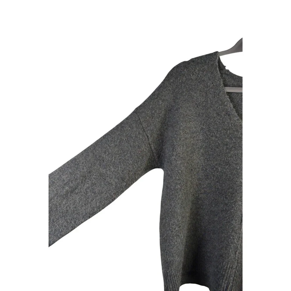 Madewell Oversized V Neck Sweater Womens Wool Blend S Cozycore Soft Grunge Gray